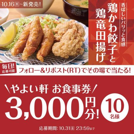 SNSで当たる!「やよい軒」公式X・Instagramで実施 SNSで当たる!「やよい軒」公式X・Instagramで実施