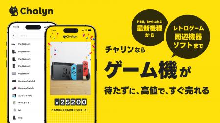 AI即金アプリ「Chalyn(チャリン)」、ゲーム機の買取 AI即金アプリ「Chalyn(チャリン)」、ゲーム機の買取