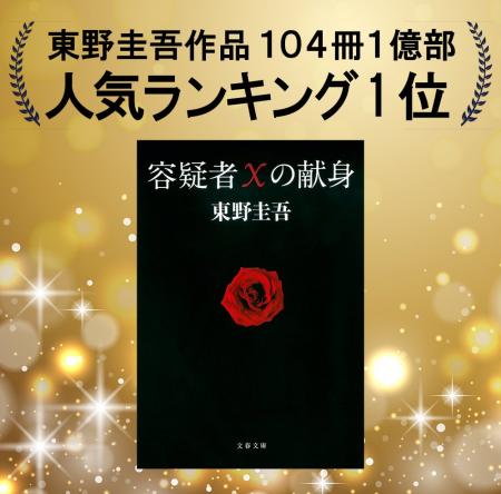 東野圭吾作品 人気ランキング1位に『容疑者Xの献身』 東野圭吾作品 人気ランキング1位に『容疑者Xの献身』