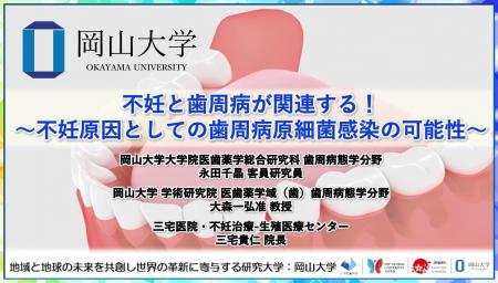 【岡山大学】不妊と歯周病が関連する!~不妊原因とし 【岡山大学】不妊と歯周病が関連する!~不妊原因とし