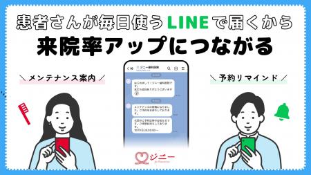 歯科医院の「予約忘れゼロ」へ!「ジニー」と「LINE公 歯科医院の「予約忘れゼロ」へ!「ジニー」と「LINE公