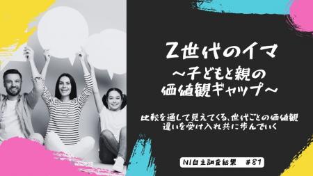 Z世代のイマ~子どもと親の価値観ギャップ~比較を通 Z世代のイマ~子どもと親の価値観ギャップ~比較を通