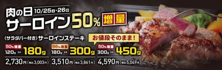 毎月最終土日は”あさくま肉の日”!サーロインステーキ 毎月最終土日は”あさくま肉の日”!サーロインステーキ