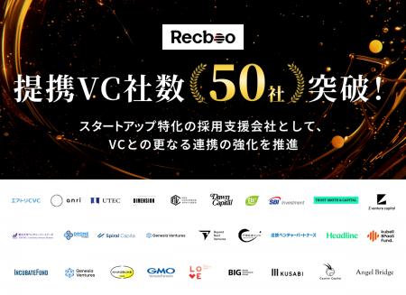 【Recboo】国内の主要VCとの提携社数50社を突破!スタ 【Recboo】国内の主要VCとの提携社数50社を突破!スタ