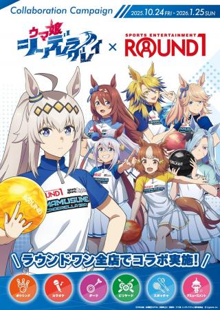 アニメ『ウマ娘 シンデレラグレイ』と「ROUND1」のコ アニメ『ウマ娘 シンデレラグレイ』と「ROUND1」のコ