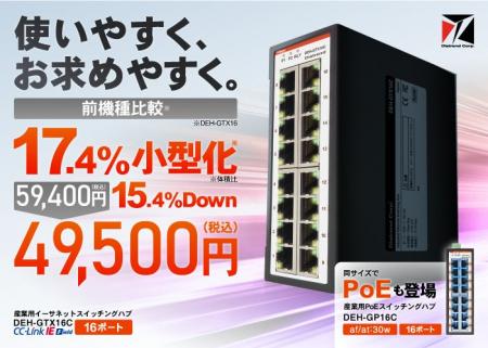 大進化!使いやすく・お求めやすい産業用16ポートスイ 大進化!使いやすく・お求めやすい産業用16ポートスイ