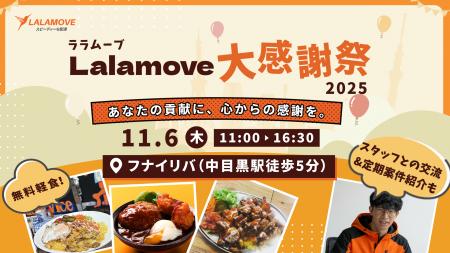 日本上陸1年!配達アプリのララムーブ、「Lalamove大 日本上陸1年!配達アプリのララムーブ、「Lalamove大