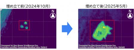 衛星データ等の変化を検知し、南シナ海で新たな埋め立 衛星データ等の変化を検知し、南シナ海で新たな埋め立