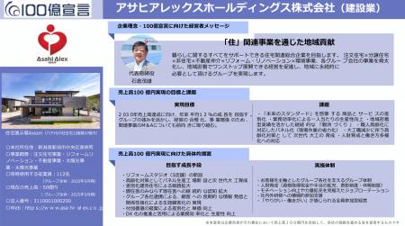 アサヒアレックスHD、新潟県内住宅建設業初の「100億 アサヒアレックスHD、新潟県内住宅建設業初の「100億
