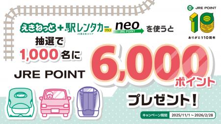 JRE POINT10周年記念「えきねっと+駅レンタカープラ JRE POINT10周年記念「えきねっと+駅レンタカープラ