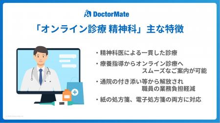 ドクターメイト、「オンライン診療 精神科」サービス ドクターメイト、「オンライン診療 精神科」サービス