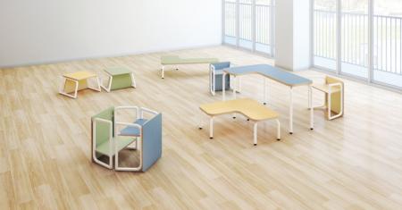 子どもが主役の学びを促すテーブル&スツール「Puzzme 子どもが主役の学びを促すテーブル&スツール「Puzzme