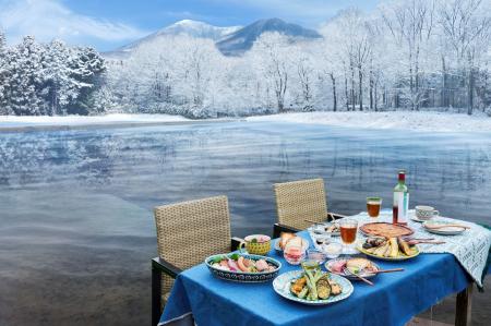 【リゾナーレ那須】田んぼの特別席で、土中貯蔵した野 【リゾナーレ那須】田んぼの特別席で、土中貯蔵した野