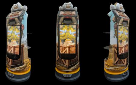 配膳ロボット『KettyBot』が「オトモアイルー」の姿で 配膳ロボット『KettyBot』が「オトモアイルー」の姿で