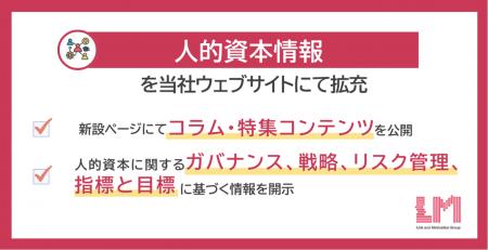 人的資本情報を当社ウェブサイトにて拡充 人的資本情報を当社ウェブサイトにて拡充
