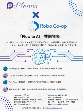 Planna Inc. と Robo Co-op、「Flow to AI」共同発表 Planna Inc. と Robo Co-op、「Flow to AI」共同発表