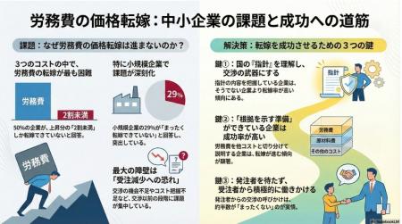 労務費の価格転嫁「十分にできていない」企業が過半数 労務費の価格転嫁「十分にできていない」企業が過半数