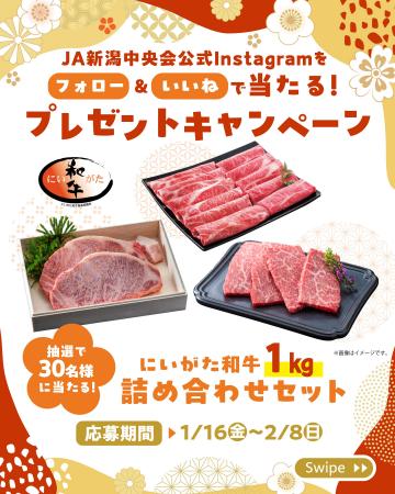 「いいね!」でにいがた和牛1kgが当たる!JA新潟中 「いいね!」でにいがた和牛1kgが当たる!JA新潟中