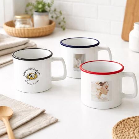 ME-Qの「ホーロー風マグカップ(陶器マグストレート ME-Qの「ホーロー風マグカップ(陶器マグストレート