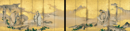 桃山時代の名品!海北友松「寒山拾得・三酸図屏風」、 桃山時代の名品!海北友松「寒山拾得・三酸図屏風」、