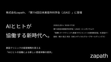 株式会社zapath、「第114回日本美容外科学会(JSAS) 株式会社zapath、「第114回日本美容外科学会(JSAS)