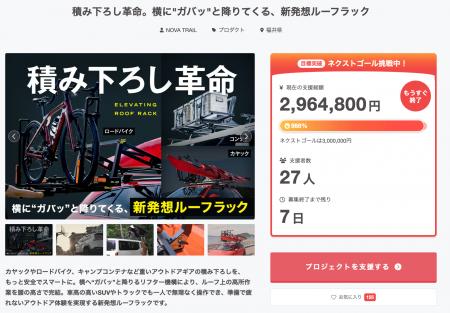 横に“ガバッ”と降りてくる革新的ルーフラック「ELEVAT 横に“ガバッ”と降りてくる革新的ルーフラック「ELEVAT