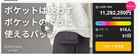 応援購入総額1000万円を突破。“ポケットの代わりにな 応援購入総額1000万円を突破。“ポケットの代わりにな