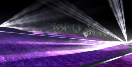 【北海道滝上町】夜の芝ざくらが光に染まる夜間utf-8 【北海道滝上町】夜の芝ざくらが光に染まる夜間utf-8