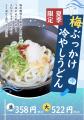 【愛媛・松山】P・SPOうどん保免店、夏限定「梅酢ぶっ 【愛媛・松山】P・SPOうどん保免店、夏限定「梅酢ぶっ