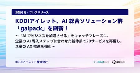 KDDIアイレット、AI 総合ソリューション群「gaipack」 KDDIアイレット、AI 総合ソリューション群「gaipack」