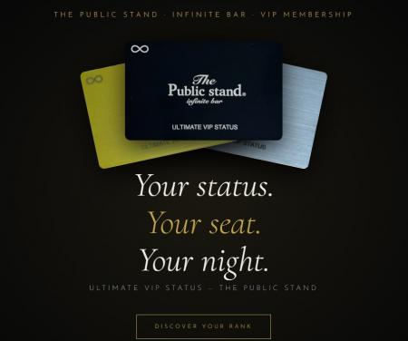 The Public Stand、上位顧客向けVIPカードプログラム The Public Stand、上位顧客向けVIPカードプログラム