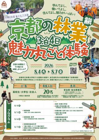 京都の林業を3泊4日で体験しよう! 京都の林業を3泊4日で体験しよう!