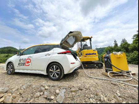 移動式給電車「MESTA Gen」を活用した建設・土木現場 移動式給電車「MESTA Gen」を活用した建設・土木現場