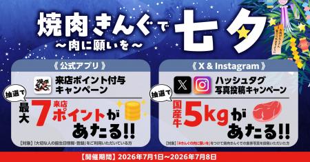 【焼肉きんぐ】7月1日(水)より「焼肉きんぐで七夕~肉 【焼肉きんぐ】7月1日(水)より「焼肉きんぐで七夕~肉