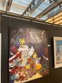 画狂人・井上文太の代表作の1つ「光の泡」を西陣織で 画狂人・井上文太の代表作の1つ「光の泡」を西陣織で