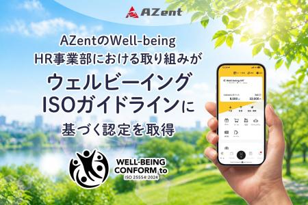 AZent、ウェルビーイングISOガイドラインに基づくプレ AZent、ウェルビーイングISOガイドラインに基づくプレ