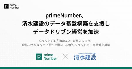 primeNumber、清水建設のデータ基盤構築を支援しデー primeNumber、清水建設のデータ基盤構築を支援しデー