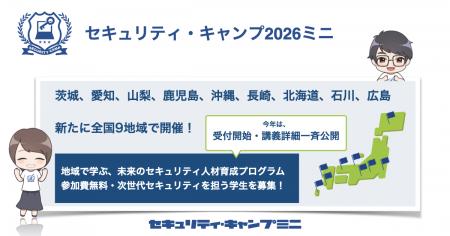 セキュリティ・キャンプ2026ミニ(専門講座)全国9地 セキュリティ・キャンプ2026ミニ(専門講座)全国9地