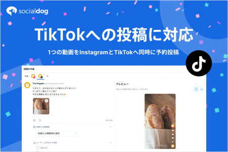 SNS管理ツール「SocialDog」、TikTokへの投稿に対応 SNS管理ツール「SocialDog」、TikTokへの投稿に対応