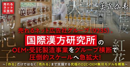 売れるネット広告社グループ(9235)、国際漢方研究所 売れるネット広告社グループ(9235)、国際漢方研究所