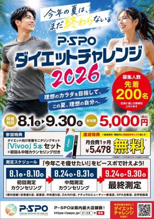 【愛媛・松山】P・SPO、ダイエットチャレンジ2026を開 【愛媛・松山】P・SPO、ダイエットチャレンジ2026を開