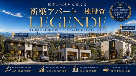 福岡発・投資用新築アパートブランド「LEGENDE」を本 福岡発・投資用新築アパートブランド「LEGENDE」を本