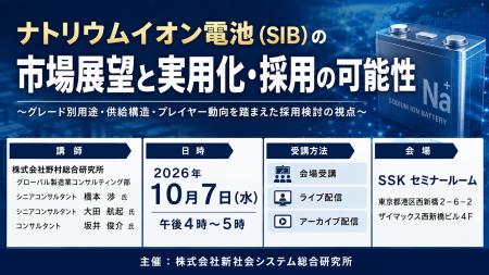 「ナトリウムイオン電池(SIB)の市場展望と実用化・ 「ナトリウムイオン電池(SIB)の市場展望と実用化・