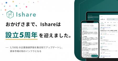 Ishare、設立5周年。「資本市場の知のインフラ」を目 Ishare、設立5周年。「資本市場の知のインフラ」を目
