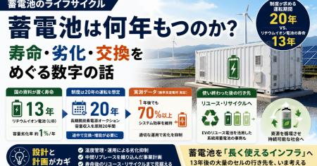 蓄電池は何年もつのか――「寿命13年」と「運用20年」の 蓄電池は何年もつのか――「寿命13年」と「運用20年」の