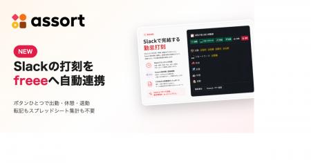 Slack勤怠アプリ「Assort」、freee人事労務との自動連 Slack勤怠アプリ「Assort」、freee人事労務との自動連