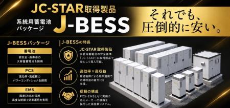 “圧倒的に安い”系統用蓄電池「J-BESS」を提供開始 “圧倒的に安い”系統用蓄電池「J-BESS」を提供開始