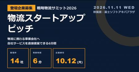 戦略物流サミット2026「物流スタートアップピッチ」の 戦略物流サミット2026「物流スタートアップピッチ」の