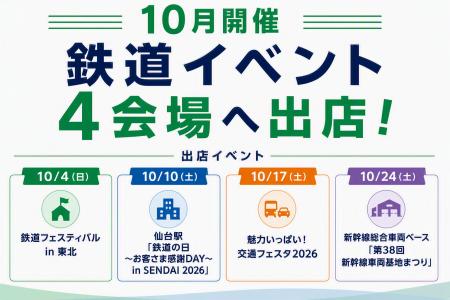 10月の鉄道イベント4会場へ「東北MONO WEB SHOP」が出 10月の鉄道イベント4会場へ「東北MONO WEB SHOP」が出