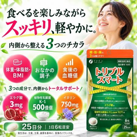 食後血糖値・高めのBMI・お通じを1つでアプローチ3つ 食後血糖値・高めのBMI・お通じを1つでアプローチ3つ
